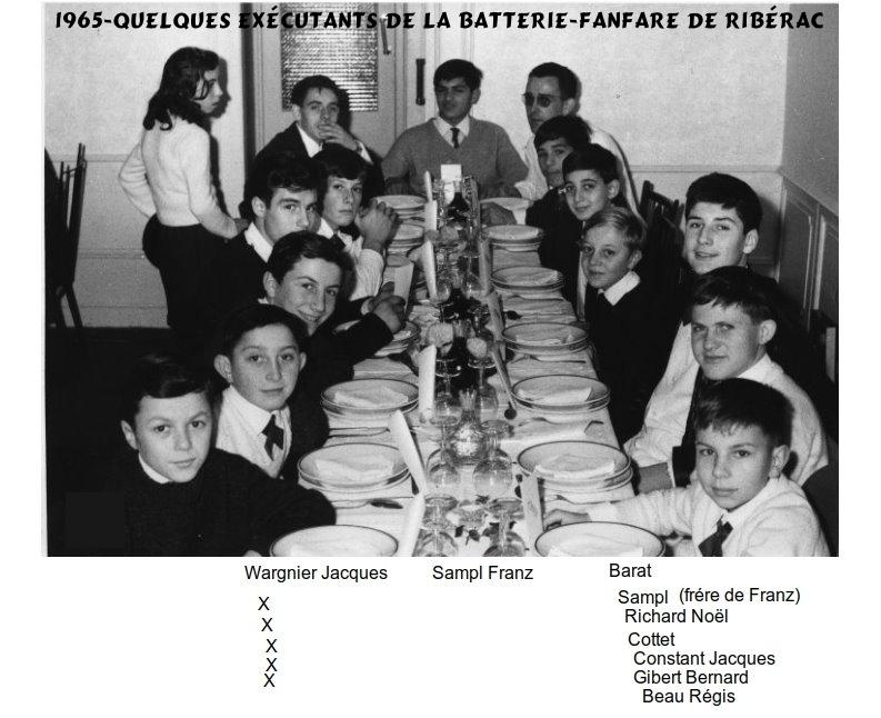 Repas batterie fanfare riberac 1965 2